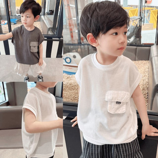 Mùa Hè Phong Cách Mới Bé Trai Bỏ Túi Áo Vest Không Tay Trẻ Em Phiên Bản Hàn Quốc Rời Mềm Mại Thoáng Khí Bé Gái Áo