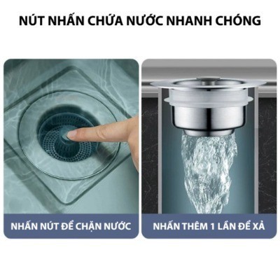 Bộ Lọc Rác Bồn Rửa Bát,Nút Chặn Thoát Nước,Khay Giỏ Lọc 3 In1 Ngăn Mùi Hôi, Thức ĂnThừaBồn Rửa Nhà Bếp,Giỏ Lọc Rác FE123