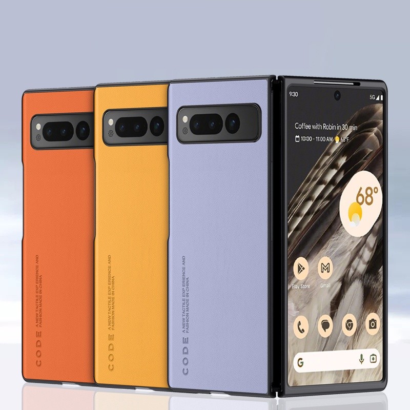 Ốp Da Cho Google Pixel Fold Chống Sốc Sang Trọng Matte PU Cover Business Case