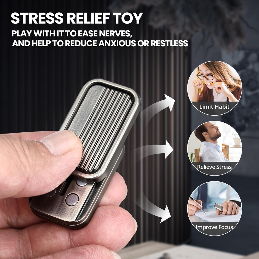 Ba Đẩy Thanh Trượt Từ Tính Fidget Thanh Trượt, Máy Ảnh Hình ADHD Đẩy Thanh Trượt Đồ Chơi Kim Loại Bấm Bấm Click Lo Âu Giảm Căng Thẳng Fidget Đồ Chơi