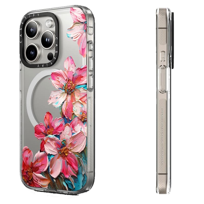 Casetify X Lisbon Tình Yêu Mùa Hè Hoa Trong Suốt Hút Từ Tính Trong Suốt Cứng Acrylic Mặt Sau TPU Edge Ốp Lưng Điện Thoại Ốp Lưng Tác Động Cho Apple IPhone 13 14 15 16 Pro Max