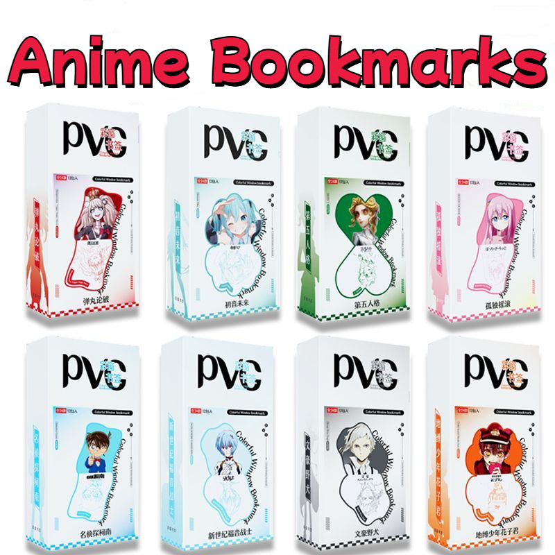 Anime PVC Bookmark Set 24 chiếc Jujutsu Kaisen, Blue Lock, Bungou Stray Dogs, Madoka Magica, Sách của những người bạn của Natsume, Dấu trang ngắt gió