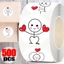 TUYỆT VỜI 500 Chiếc Nhãn Dán Tình Yêu, Quà Cưới Hoạt Hình Phần Thưởng Miếng Dán Cuộn, Niêm Phong Di Động Thêu Sò Trang Trí Phong Bì Sinh Viên Văn Phòng Phẩm Ngày Lễ Tình Nhân