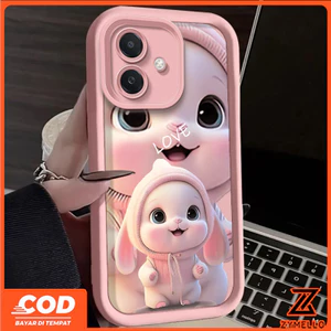 Ốp Lưng Cho OPPO Reno 13F 5G Reno12 F Reno 12 Reno12 Pro Reno11 F Reno 11 Reno 10 Reno 8T 5G Reno 8T 4G Reno 8Z Reno7 Reno8 Reno4 Reno5 Mũ Màu Hồng Thỏ Hạnh Phúc Chống Sốc TPU Di Động