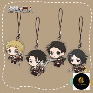 Dây đeo điện thoại di động phiên bản Q Attack on Titan dễ thương Eren Mikasa Armin Captain Hanji
