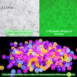 Luimo 100 Chiếc Màu Đổi Hạt UV Màu Hỗn Hợp Phát Sáng Trong Bóng Tối Hạt DIY Trang Sức Làm Vòng Tay Vòng Cổ SBS