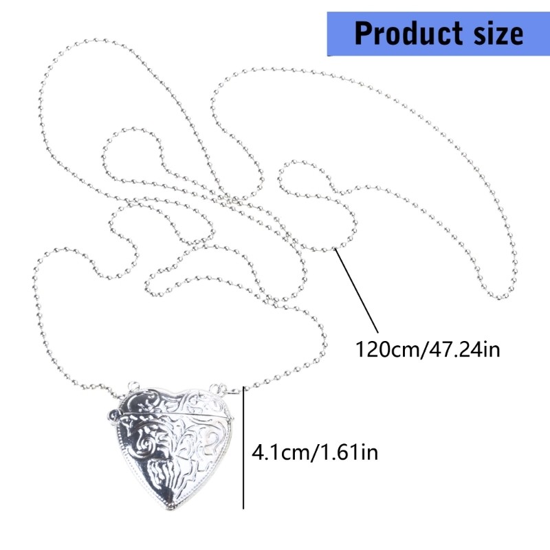 Stay Heart Locket và Túi đeo chéo Khắc Vòng cổ kim loại Hình mặt dây chuyền Dây chuyền Dây chuyền Thích hợp cho bộ nhớ Preservati