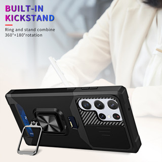 Dành Cho Samsung S21 Ultra / S21 Plus / S21 FE Ốp Lưng Có Trượt Camera Bao Đựng Thẻ Vòng Chân Đế Chịu Lực Bảo Vệ Mỏng Bao