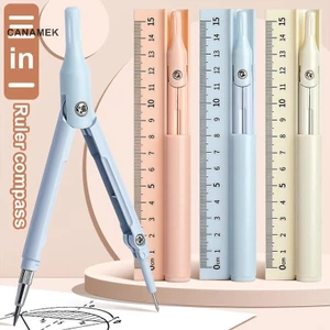 CANAMEK Bộ Hình Học 3 Trong 1 Với Thước Bút Chì Trường Học Đa Năng Vẽ Bỏ Qua Toán Hình Học Dụng Cụ Văn Phòng Phẩm CSF
