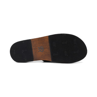 Dép da bò nam quai chéo Fttleather, dép da nam quai chéo đế phíp gỗ vibram chống trơn trượt D013