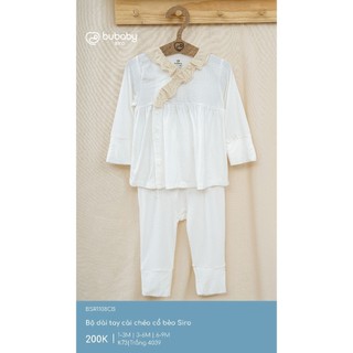 Bubaby BSR1108CB Bộ dài tay cài chéo cổ bèo Siro  🔅 cho bé T6.0