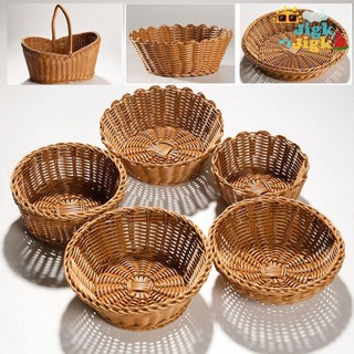 JIGK Bánh Mì Rau Quả Giỏ, Độ Cứng 10 Kiểu Mây Wicker Dệt Giỏ Phục Vụ, Giỏ Mây Gia Đình Dệt Tay Nhà Hàng Phục Vụ Màn Hình Để Bàn
