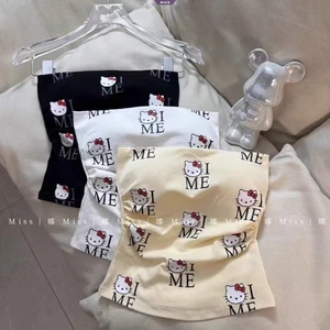 Có Miếng Lót Áo Ngực Một Vai Ống Top Nữ Mùa Hè Gợi Cảm Hello Kitty In Hình Tank Top Spice Girls Tops [BL]