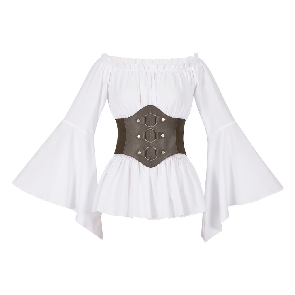 XIA Áo nữ corset style áo hải tặc thời trung cổ, trễ vai, phù hợp lễ hội và cosplay
