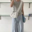 Túi đeo nách chấm bi FUHUIOT, Túi đeo vai dây rút dung tích lớn đa năng, Túi đeo chéo nhẹ phong cách Hàn Quốc thời trang Túi Tote du lịch