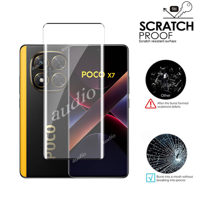Poco x7 5G 2025 3D Màn Hình Uốn Nóng Mặt Trước Bảo Vệ Cho Xiaomi POCO x7 POCOX7 5G 2025 Kính Cường Lực Cho POCO x7 X 7 7X POCOX7 POCOX7 5G Màn Hình Chống Trầy Xước