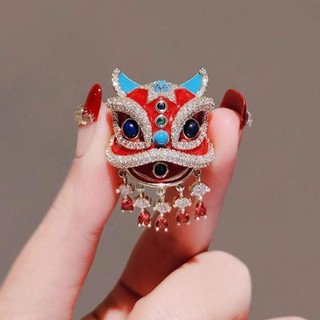 Trâm cài lá phong hình sư tử phong cách Trung Quốc, làm từ hợp kim kẽm, phù hợp làm phụ kiện cho áo khoác và áo len