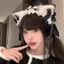 NORDICLIFE Quấn Đầu, Cosplay Lolita Tai Mèo Băng Đô, Nơ Ren Mũ Đội Đầu Nữ