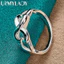 URMYLADY Bạc 925 Đôi Trái Tim 7-10 # Nhẫn Dành Cho Nữ Người Yêu Cưới Thời Trang Quyến Rũ Trang Sức