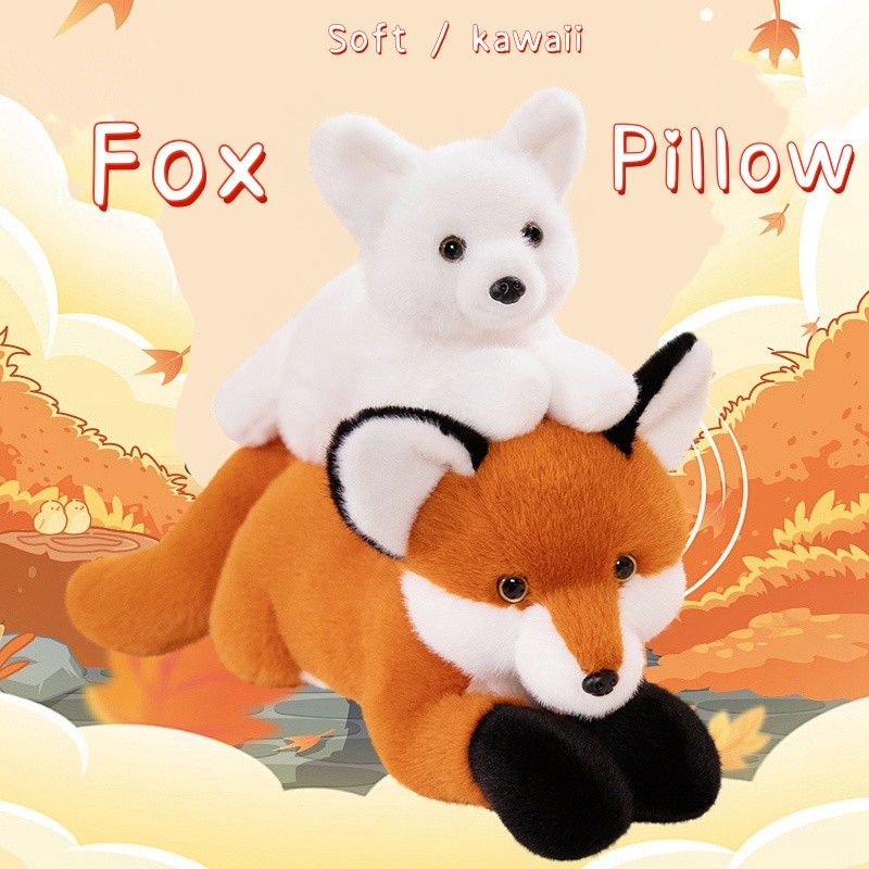 Rytanda✨Kawaii Fox Sang Trọng Đồ Chơi Cộng Hòa Ngày Lễ Cáo Sang Trọng Búp Bê Mềm Dài Động Vật Gối Mô Phỏng Búp Bê Cáo Sang Trọng Quà Tặng Sinh Nhật Trẻ Em Quà Tặng Bạn Gái