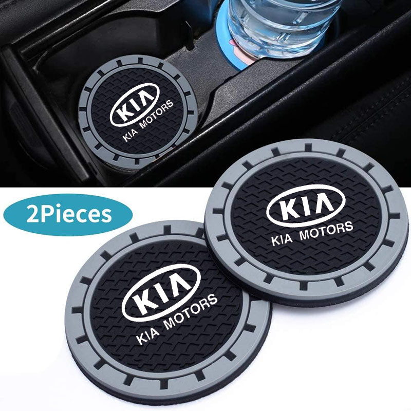 2 gói giá đỡ cốc xe hơi, đế lót nước cho KIA Sonet Sportage Sorento Rio Picanto Seltos Carens Grand Carnival Sedona, silicone chống trượt, phụ kiện nội thất xe hơi