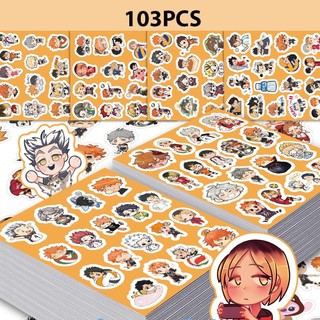 103 chiếc Haikyuu!! Hoạt Hình Dán DIY Điện Thoại Hành Lý Laptop Chống Thấm Nước Anime Dễ Thương Miếng Dán