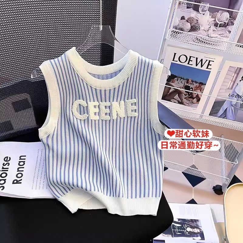 Áo vest nữ mùa hè không tay, màu xanh nhạt cao cấp