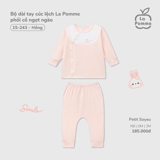 La pomme SS2025 BST sơ sinh La Pomme phối cổ ngọt ngào - Hồng cho bé T6.0