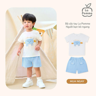 La pomme ss25 Bộ cộc tay La Pomme Người bạn bò ngang - cho bé T6.0