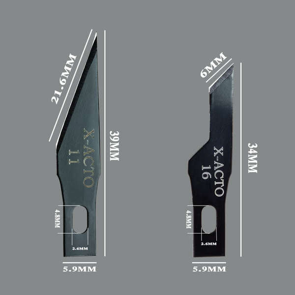 Lưỡi khắc đặc biệt X-ACTO Số. 11 No. 16 Phim Sửa Chữa Cắt Giấy Lưỡi Đen Sửa Chữa Bút Chì Mài Thay Thế Lưỡi Mài