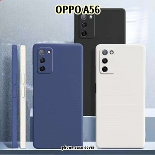 [Phong cách mới] Dành cho OPPO A56 Cover Cạnh thẳng Silicon Full Case Vỏ điện thoại màu trơn cổ điển