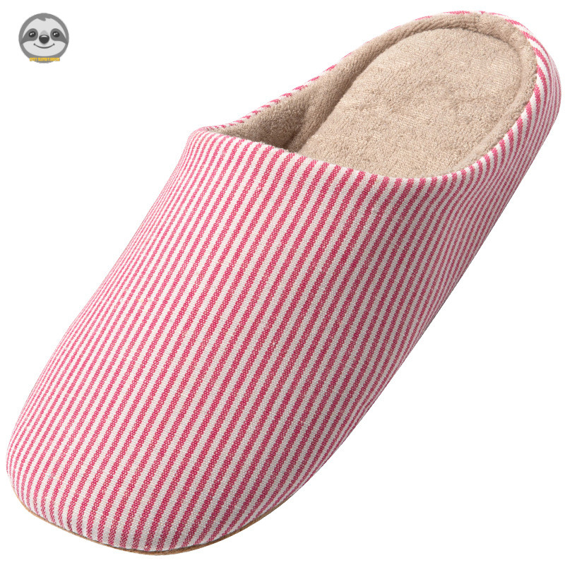 Phong cách Nhật Bản Phong cách Muji / Nam Nữ Dép Cotton sọc màu trơn trong nhà / Dép ấm sàn gỗ gia đình