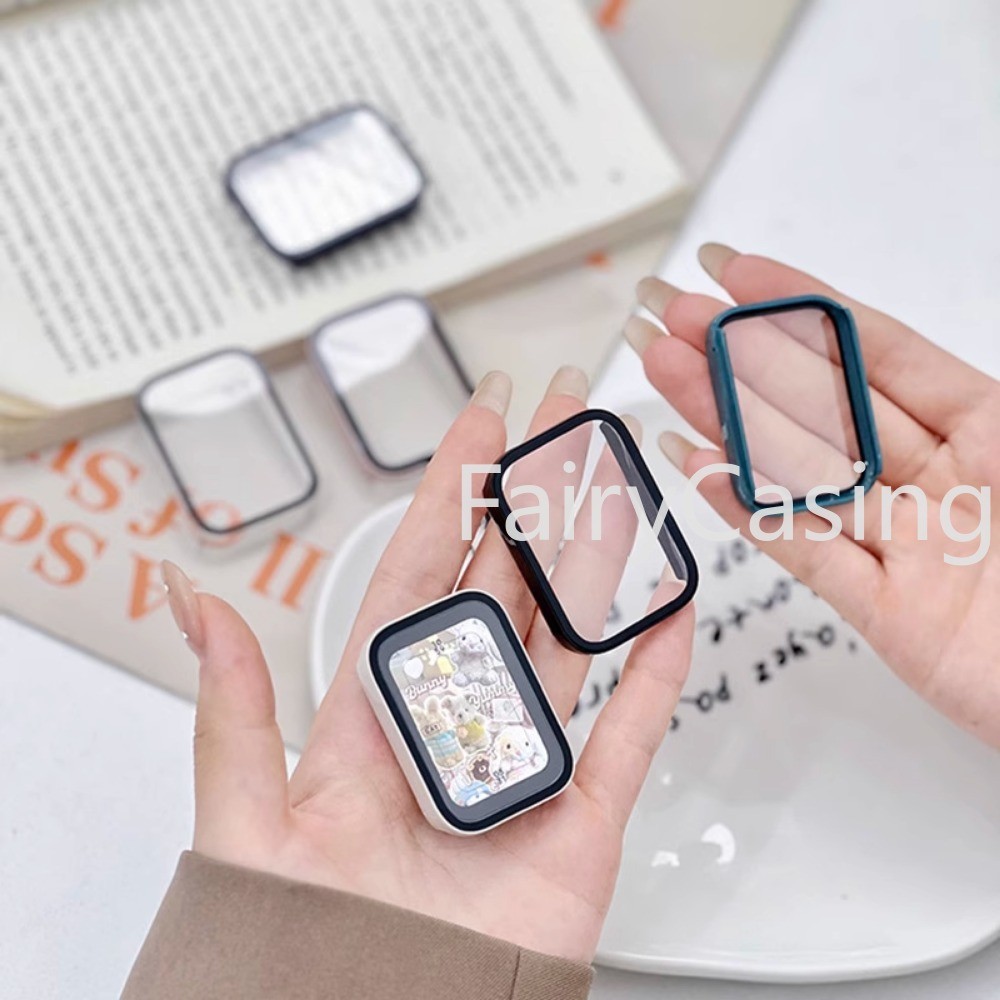 Ốp PC + Kính Cường Lực Cho Xiaomi Mi Band 9 Pro Vỏ Bảo Vệ Chống Trầy Xước Cho Xiaomi Band 8Pro 9Pro Full Cover Vỏ Cứng