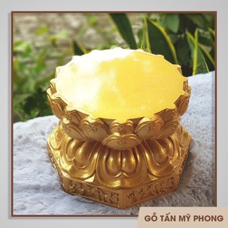 Đế đài sen để tượng Phật | Đôn gỗ hoa sen | Đế Sen Tháp tỏi bằng gỗ tự nhiên nguyên khối
