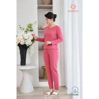 SP2200 Đồ bộ mặc nhà nữ cotton USA áo dài quần dài