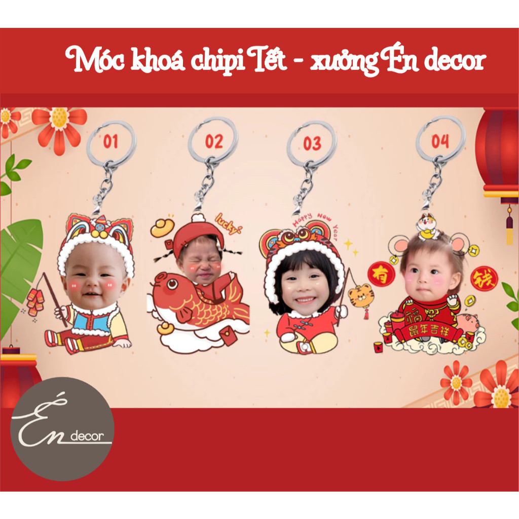 Móc khóa ghép chibi in ảnh theo yêu cầu- SanGo