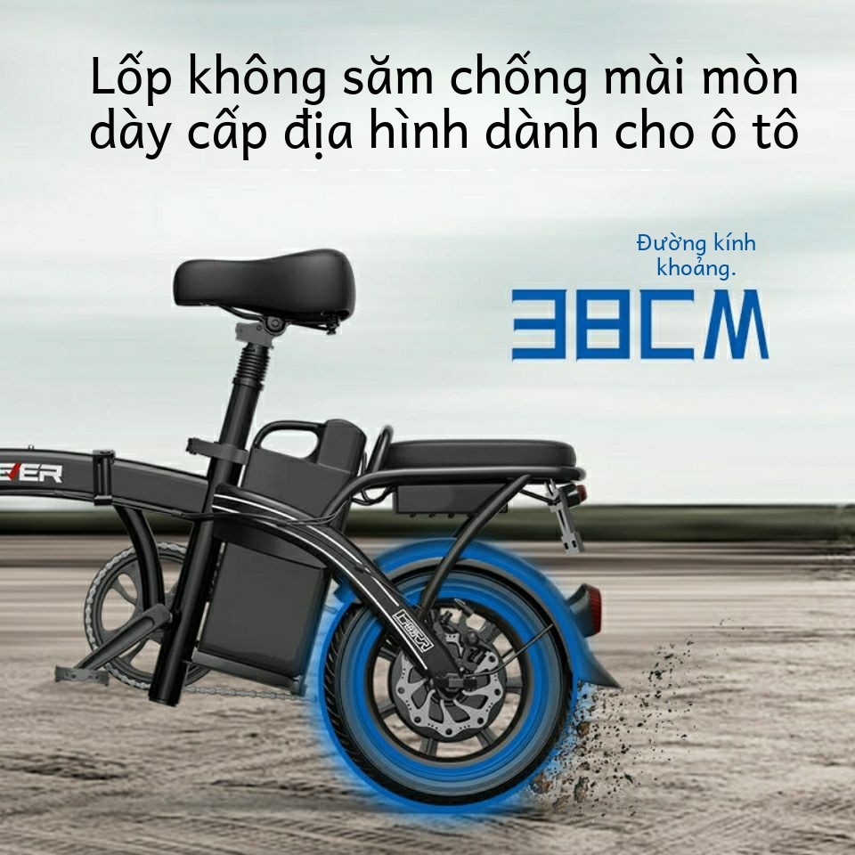 Xe đạp điện trợ lực gấp, dễ dàng để vào cốp xe ô tô, động cơ 400W, pin Lithium, bảo hành 18 tháng, xe thay thế