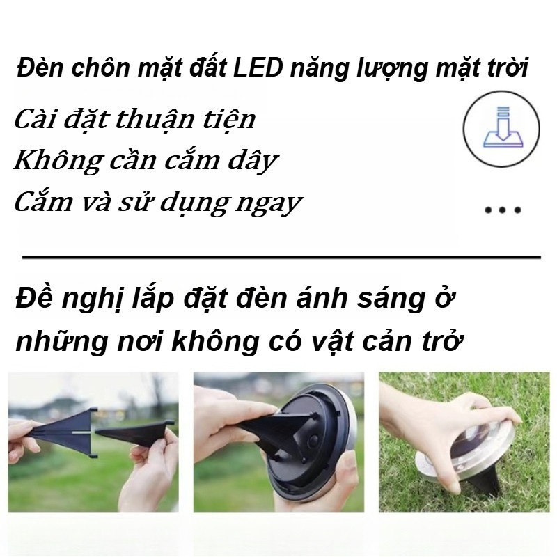 Đèn sân vườn tròn năng lượng mặt trời, Đèn bãi cỏ ngoài trời, Phong Cảnh Vườn, không Thấm Nước