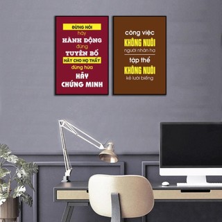 Bộ Tranh động lực treo tường, tranh tạo động lực làm việc, tranh văn phòng, tranh slogan nhiều size