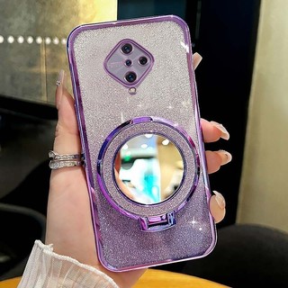 Vỏ điện thoại trong suốt Vỏ điện thoại Vivo S1 Pro 1920 Gương chống sốc Vỏ giá đỡ hút từ tính