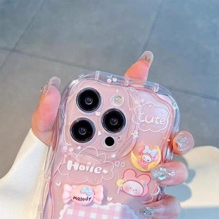 Melody Cinnamoroll 3D Búp Bê Dây Xích Dành Cho Samsung Galaxy S25 S24 S23 S22 Ultra S22 S21 Plus S20 FE S21 S22 Ultra A17 A07 Phim Hoạt Hình Cô Gái Vỏ Điện Thoại