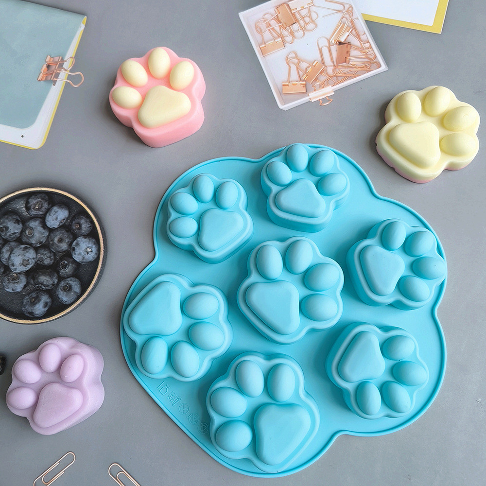 7 Khoang Mèo Paw Khuôn Silicon Kẹo Khuôn Socola DIY Món Tráng Miệng Khuôn Làm Bánh Nhà Bánh Quy Trang Trí Bánh Khuôn Khay Đá Pudding Khuôn