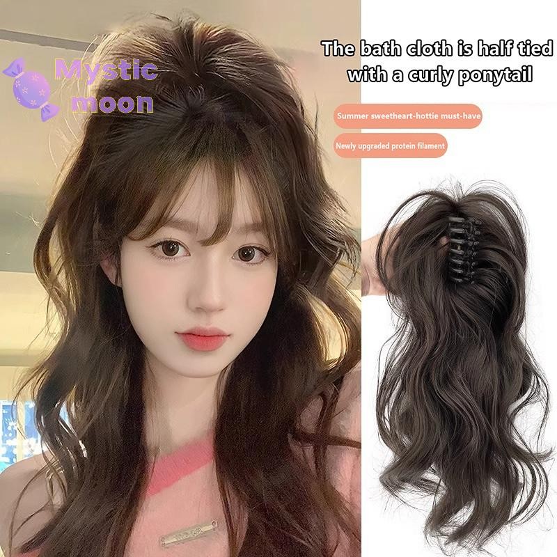 [Huyền bí] Kẹp móng vuốt tổng hợp Phần mở rộng tóc đuôi ngựa Tóc ngắn xoăn tự nhiên đuôi giả dành cho nữ Đuôi ngựa nổi bật Móng vuốt tóc [Mới]