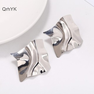 Nhà Máy Thời Trang Kim Loại Thả Bông Tai Mặt Dây Không Đều Bông Tai Xoắn Hình Học Cá Tính Bông Tai Cho Nữ QrhYK