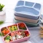 Hộp cơm trưa phong cách GAVESTO Japese, Ngăn chống rò rỉ nhiều màu Bento, Lò vi sóng di động bằng nhựa Hộp đựng thực phẩm 4 lưới Unisex