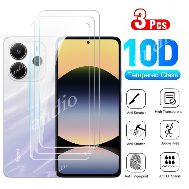 Redmi note 14 4G 5G 3 Miếng Kính Cường Lực Bảo Vệ Màn Hình Cho redmi note14 4G 5G 2025 Trong Suốt Trong Suốt Bảo Vệ Mỏng Phim Cho Redmy redmi note 14 note14 4G 5G Phim Vỏ Điện Thoại