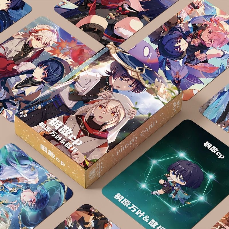 Bộ 50-55 Manga Manhwa Anime Game Tình Yêu Và Không Gian Sâu Genshin Laser Holographic Lomo Cards Honkai Star Rail Light and Night Photocards Aventurine Hologram Bưu Thiếp YM