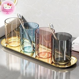 Moonlight Cặp Đôi Màu Trơn Trong Suốt Cốc Nước súc Miệng Dung Tích Lớn Phong Cách Bắc Âu Bàn Chải Đánh Răng Cốc Nước súc Miệng Trong Suốt Cốc Nhựa EN