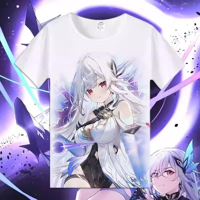 YB1 Genshin Impact Skirk trò chơi mùa hè Áo thun ngắn tay Anime BY1