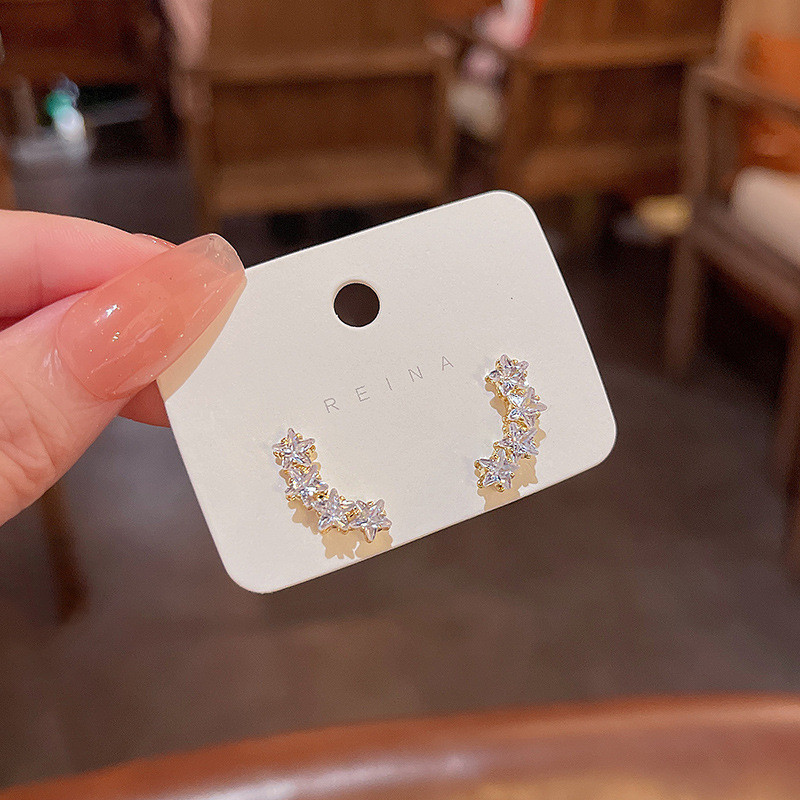 Thời Trang Ngôi Sao Dài Tua Rua Zircon Bông Tai Một Phong Cách Hai Cách Nữ Bông Tai
